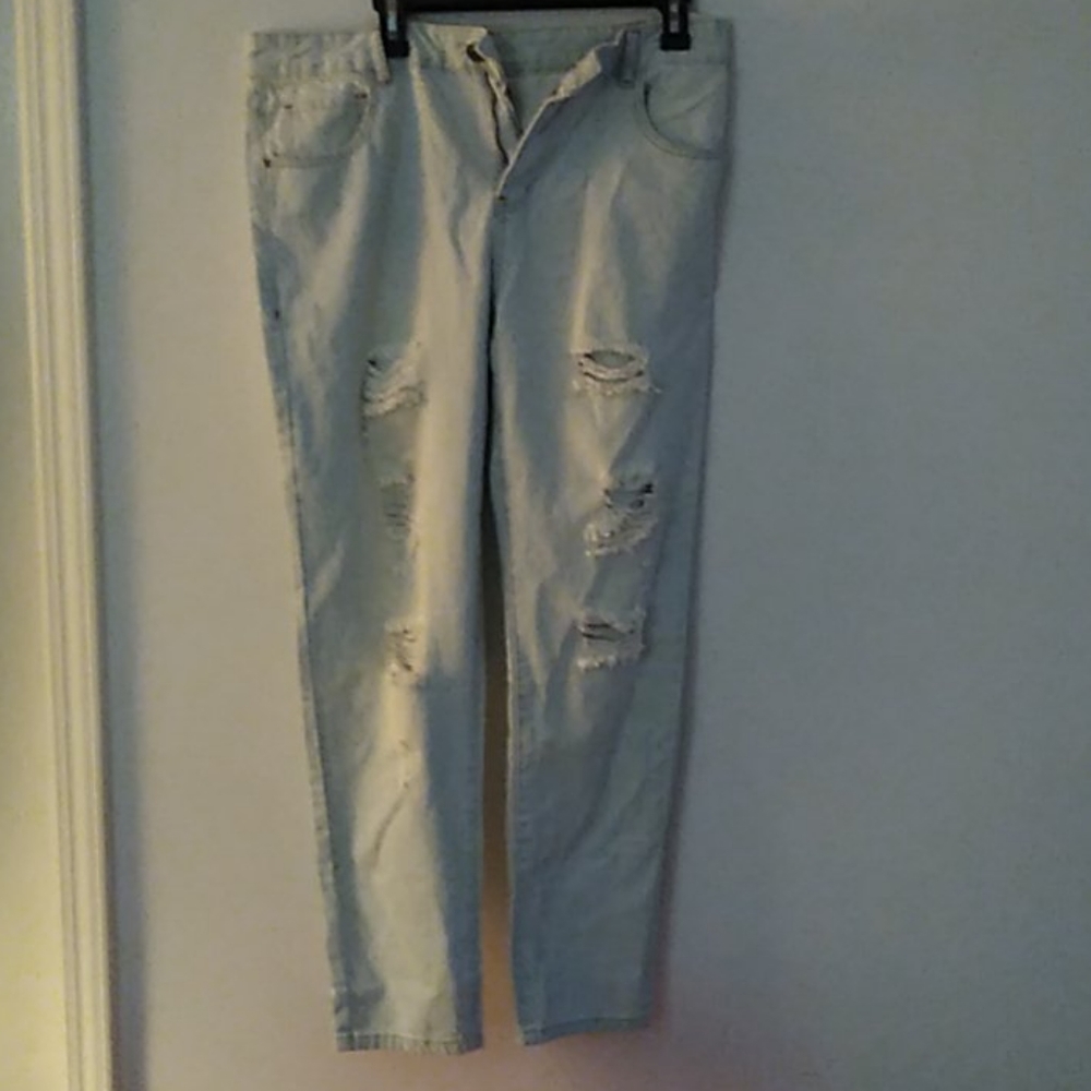 Mens deconstructed jeans